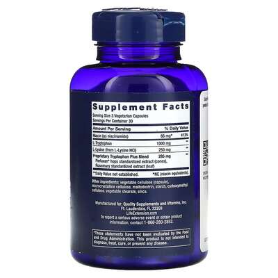 L-Триптофан плюс Life Extension Optimized Tryptophan Plus, 90 капсул
