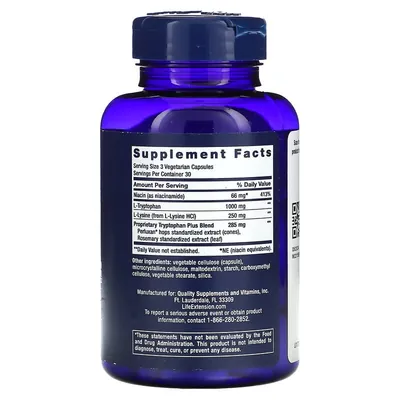 L-Триптофан плюс Life Extension Optimized Tryptophan Plus, 90 капсул
