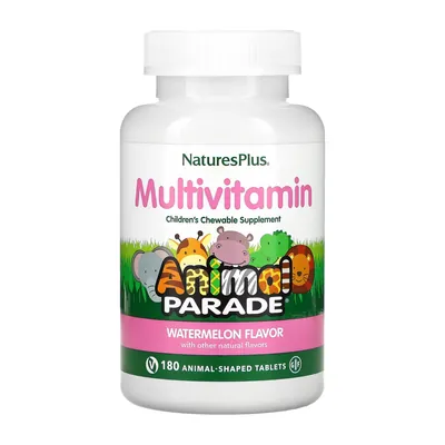Мультивітаміни для дітей Nature's Plus Animal Parade Children's Multi-Vitamin, смак кавун, 180 таблеток