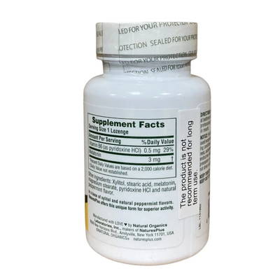 Мелатонін з вітаміном В6 Nature's Plus Melatonin Sublingual 3 мг with B6, 60 таблеток