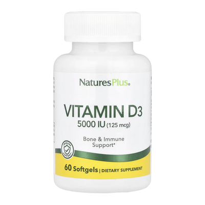 Витамин Д3 Nature's Plus Vitamin D3 5000 МЕ, 60 гелевых капсул