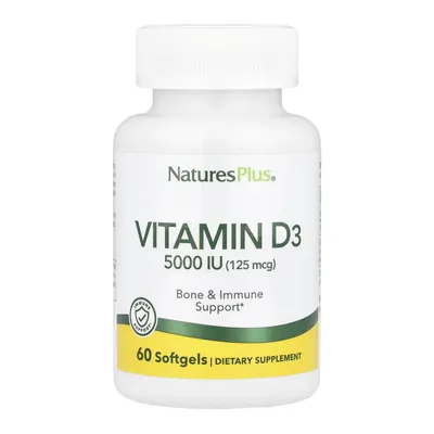 Вітамін Д3 Nature's Plus Vitamin D3 5000 МО, 60 гелевих капсул