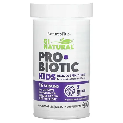 Пробіотики для дітей Nature's Plus Gi Natural Probiotic Kids, 30 жувальних таблеток