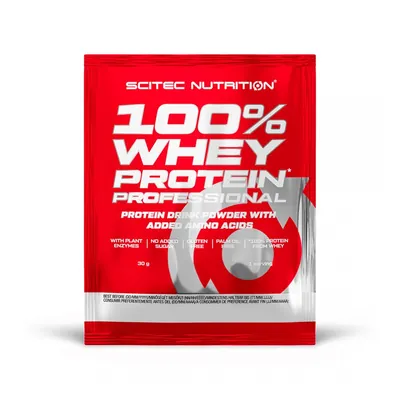 Протеїн сироватковий змішаний Scitec Nutrition 100% Whey Protein Professional полуниця, 30 г