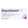 Берліприл 5 таблетки по 5 мг №30 (10х3)
