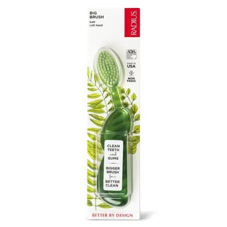 Зубная щетка Radius Big Brush Original Left hand для левшей, мягкая, светло-зеленая