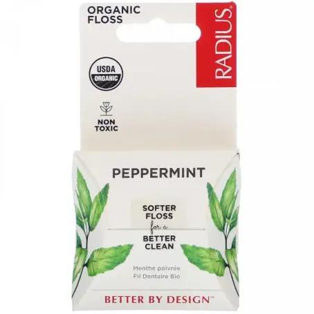 Зубная нить Radius Floss Peppermint органическая со вкусом мяты, 50 м