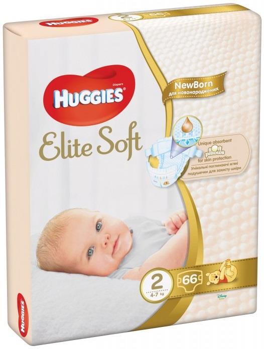 Подгузники Huggies Elite Soft детские, размер 2, 4-6 кг, 66 шт