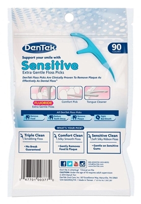Флосс-зубочистки DenTek Экстра мягкие (Sensitive), 90 штук