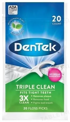 Флос-зубочистки DenTek Triple Clean Потрійне очищення, 20 штук