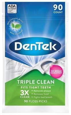Флос-зубочистки DenTek Triple Clean Потрійне очищення, 90 штук