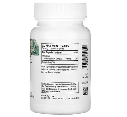 Калій цитрат Thorne Research Potassium Citrate, 90 капсул
