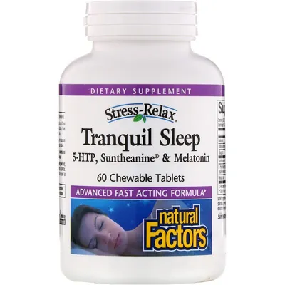 Здоровий сон Natural Factors Stress-Relax Tranquil Sleep, 60 жувальних таблеток