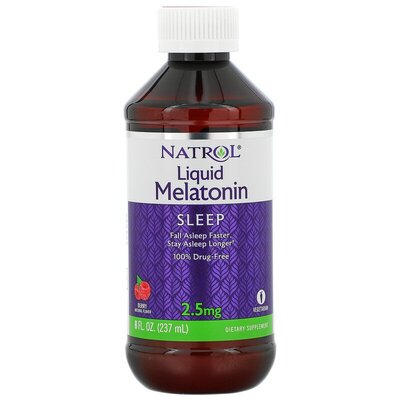 Мелатонин Natrol Liquid Melatonin 2,5 мг ягодный вкус, 237 мл