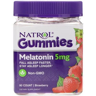 Мелатонин Natrol Melatonin 5 mg Strawberry Flavor, 90 жевательных конфет