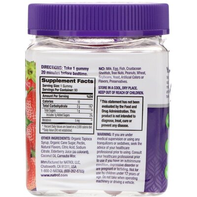 Мелатонин Natrol Melatonin 5 mg Strawberry Flavor, 90 жевательных конфет