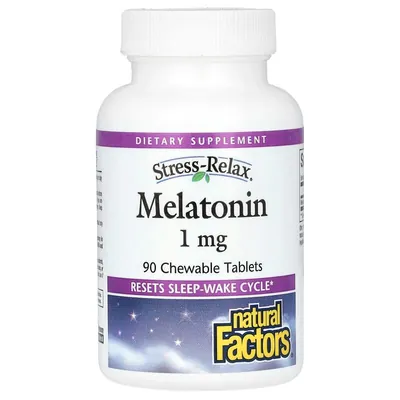 Мелатонін Natural Factors Stress-Relax Melatonin 1 мг, 90 жувальних таблеток