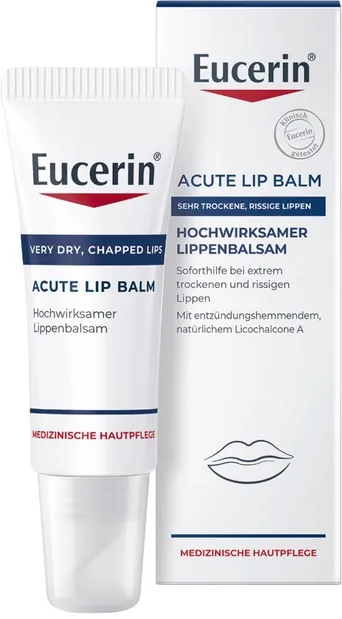 Бальзам Eucerin інтенсивний для дуже сухих, потрісканих губ (63641), 10 мл