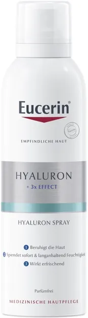 Спрей Eucerin Hyaluron + 3x Effect зволожуючий з гіалуроном для чутливої шкіри (66857), 150 мл