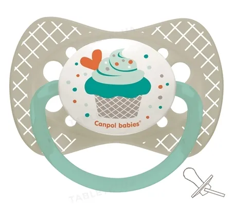 Пустушка силіконова Canpol Babies Cupcake симетрична 23/282_grey, 0-6 місяців, 1 шт
