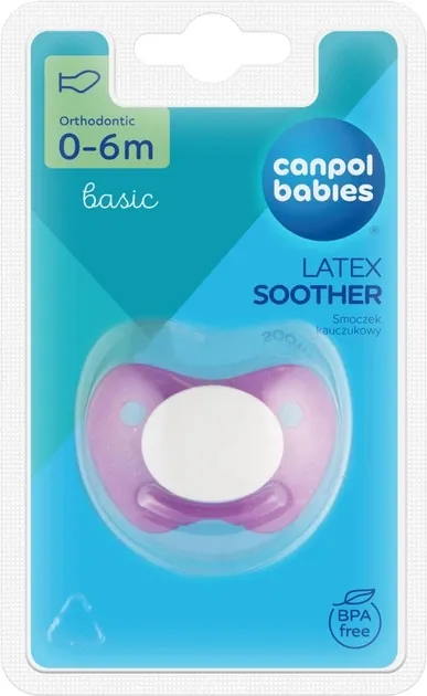 Пустушка латексна Canpol Babies Basic 22/425 анатомічна 0-6 місяців, 1 шт