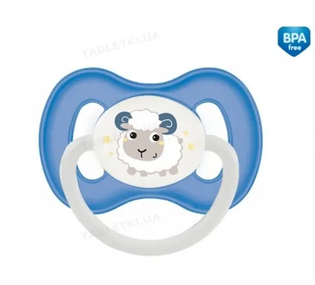 Пустушка латексна Canpol Babies Bunny & Company 23/278_blu кругла 6-18 місяців, 1 шт