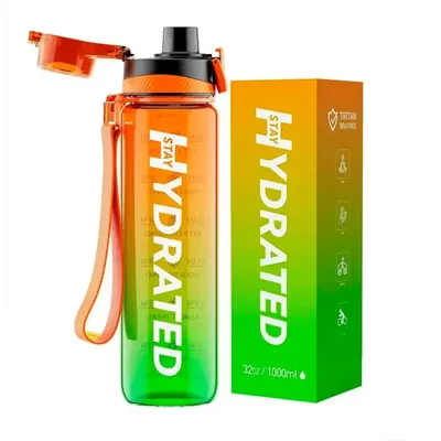 Пляшка для води Brave U Stay Hydrated Water Bottle зелена-помаранчева, 1000 мл
