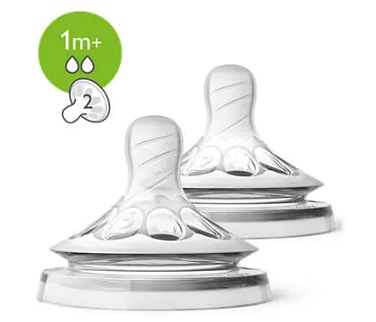 Соска силіконова Philips Avent Natural SCF042/27, 2 отвори, від 1 місяця, 2 шт