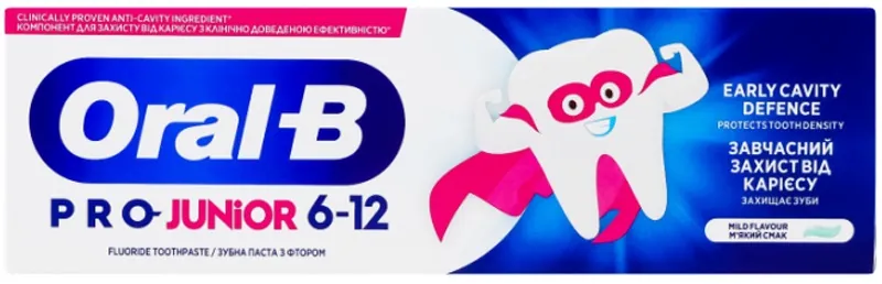 Зубна паста Oral-B Pro Junior для дітей віком від 6 до 12 років, 75 мл