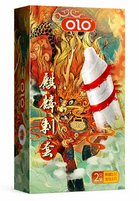 Презерватив OLO Red Dragon ультратонкі з вусиками та кулькою + Лубрикант на водній основі