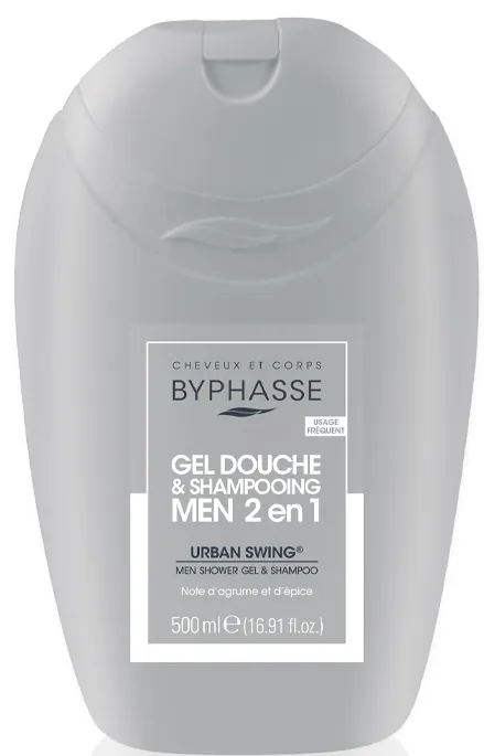 Гель-шампунь для душу Byphasse Urban Swing Men 2-en-1 чоловічий, 500 мл