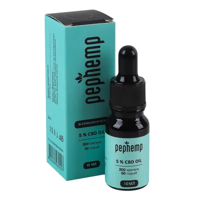 Олія Pephemp CBD Isolate 5% зі смаком м'яти, 10 мл