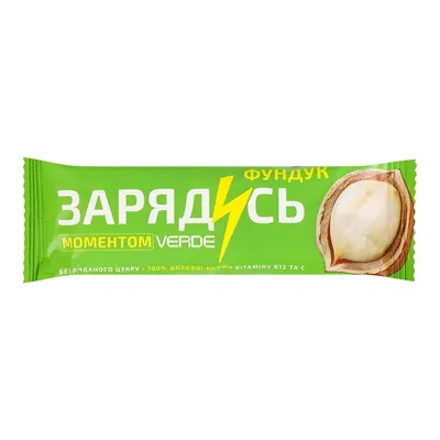 Батончик Verde Зарядись вітамін В12 фундук, 30 г