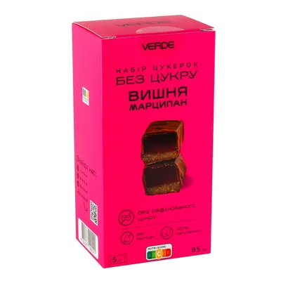 Набір цукерок Verde вишня-марципан 85 г, 5 штук