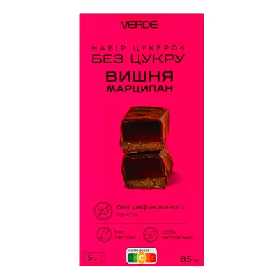 Набір цукерок Verde вишня-марципан 85 г, 5 штук