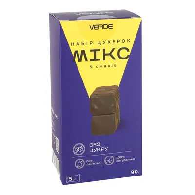 Набір цукерок Verde мікс 5 смаків 90 г, 5 штук