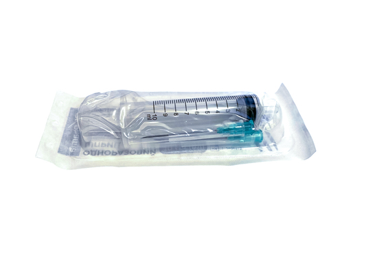 Шприц 10 мл OK Pharma 3-х компонентный с двумя иглами 21G (0,8 х 38 мм) и 21G (0,8 х 38 мм), 1 штука