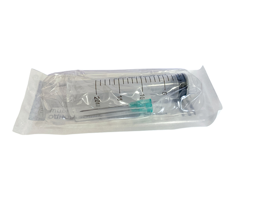 Шприц 20 мл OK Pharma 3-х компонентный с двумя иглами 21G (0,8 х 38 мм) и 21G (0,8 х 38 мм), 1 штука