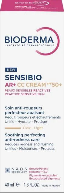 Крем тональний Bioderma Sensibio AR+ СС SPF50+ для чутливої шкіри з розацеа, 40 мл