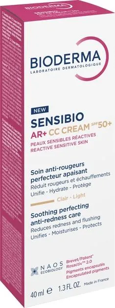 Крем тональний Bioderma Sensibio AR+ СС SPF50+ для чутливої шкіри з розацеа, 40 мл