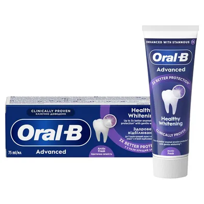 Зубна паста Oral-B Advanced Здорове Відбілювання Арктична Свіжість, 75 мл