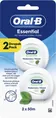 Зубна нитка Oral-B Essential floss вощена м'ятна, 2 шт х 50 м