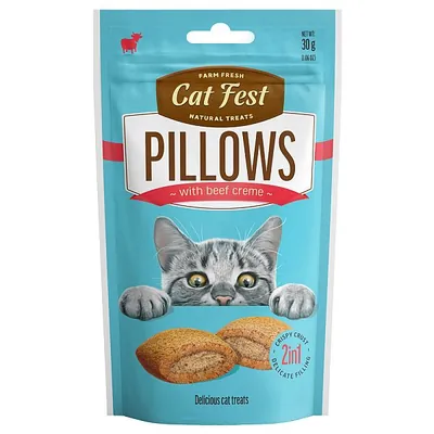 Ласощі для котів Pet Fest Cat Fest подушечки з кремом яловичини, 30 г