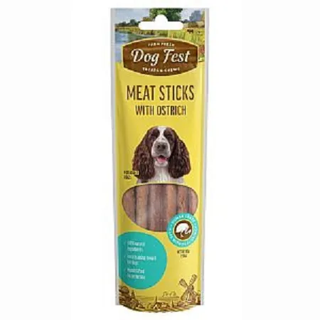 Ласощі для собак Pet Fest Dog Fest палички з філе страуса, 45 г