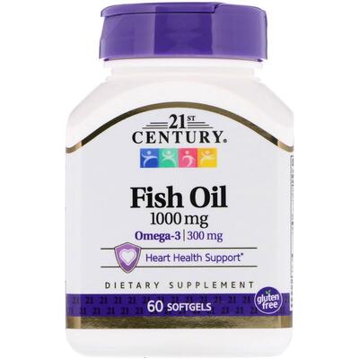Риб'ячий жир 21st Century Fish Oil Omega 3 1000 мг, 60 желатинових капсул