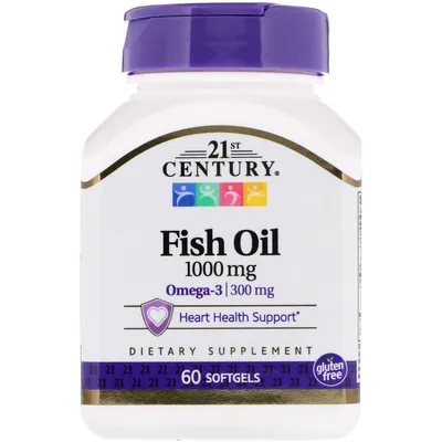 Риб'ячий жир 21st Century Fish Oil Omega 3 1000 мг, 60 желатинових капсул