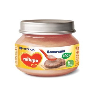 Пюре мясное Milupa Говядина для детей с 6 месяцев, 80 г