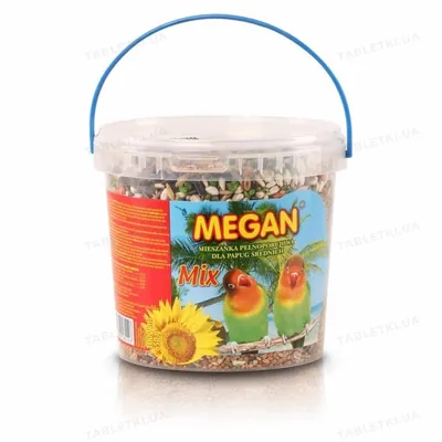 Корм Megan для середніх папуг, 650 г відро
