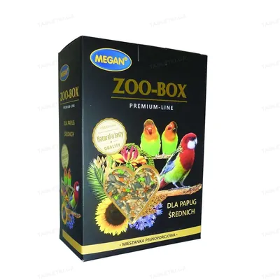 Корм Megan ZOO-BOX Premium Line для середніх папуг, 750 г коробка