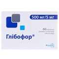 Глибофор таблетки, п/плен. обол. по 500 мг/5 мг №60 (10х6)